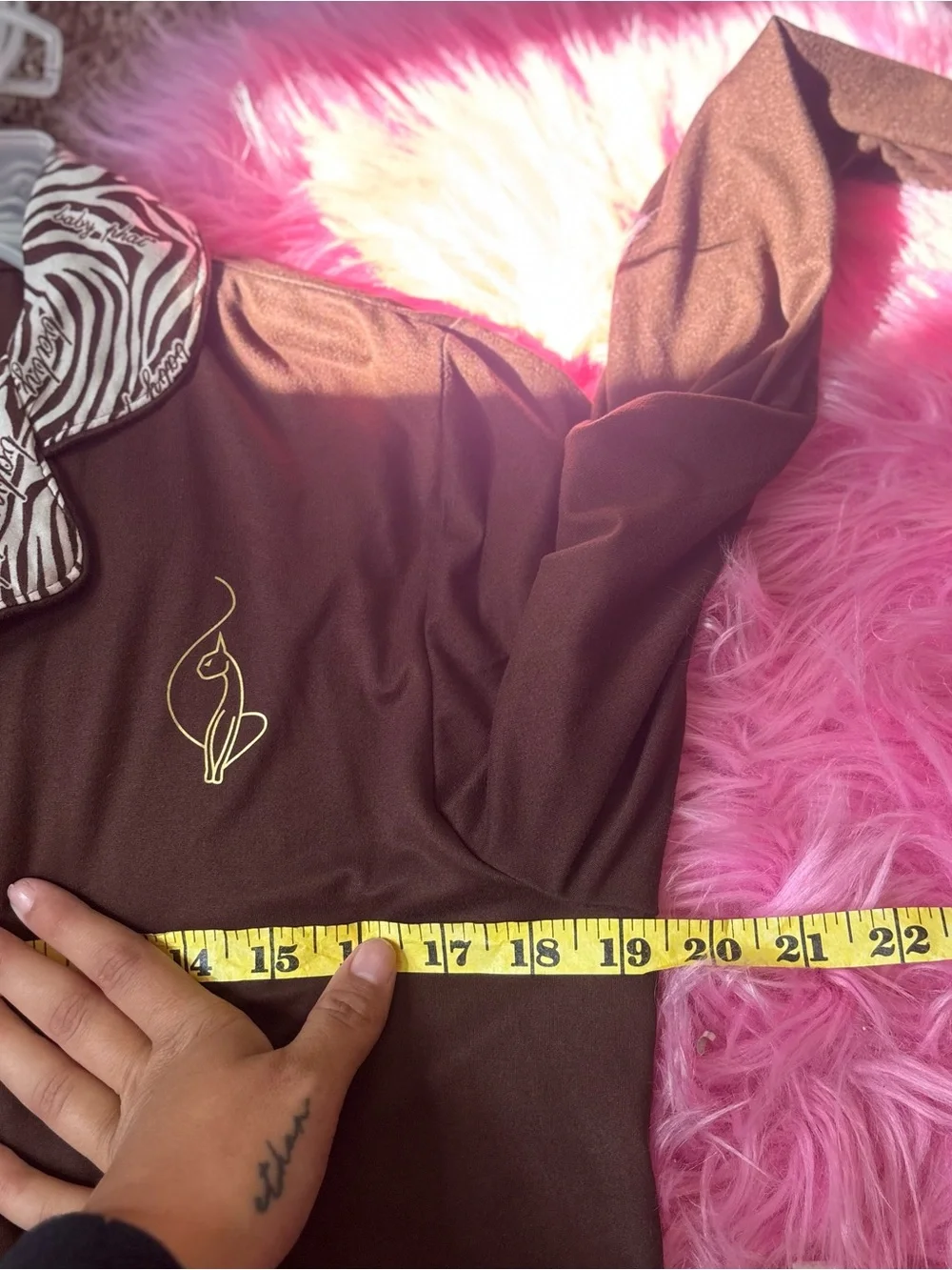 Baby Phat Brown Zebra Print 2 Piece Pajama Set Women’s Medium NWT
